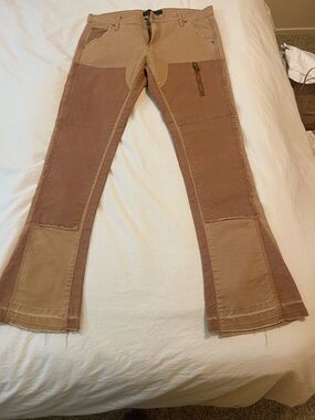 Jordan Craig Two-Tone Tan & Brown Bootcut Jeans
